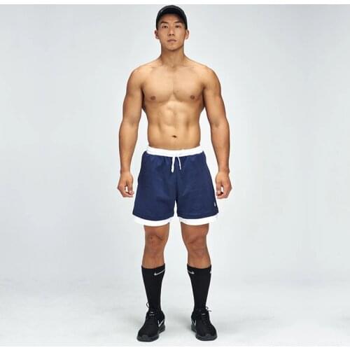 New Summer Running Shorts Men Sport Jogging Fitness Shorts Casual Versatile Bodybuilding Straight Leg Midwaist Lace-Up Short