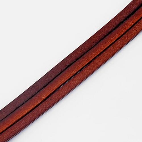 5meter Fashion Jewelry 4*2mm Dark Brown Genuine Leather Flat Leather Cord For DIY Bracelet Jewelry Findings Accessories