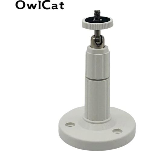 OwlCat Mini CCTV Camera Bracket Stand for Security Surveillance Bullet Indoor Outdoor Cam Ceiling Wall Mount Aram Plastic White