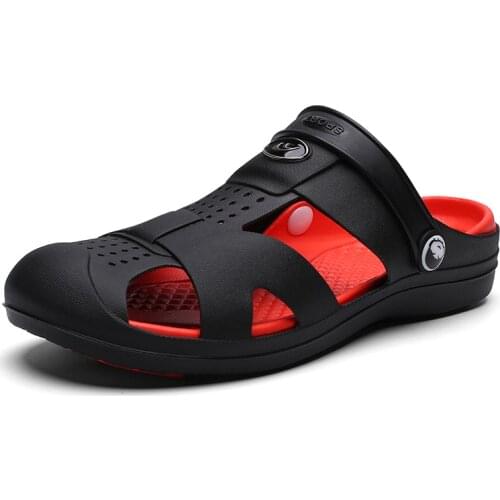 Summer Home Men Slippers Simple Black Shoes Non-slip Bathroom Beach Slides Flip Flops Outdoor Slippers Size 40-45