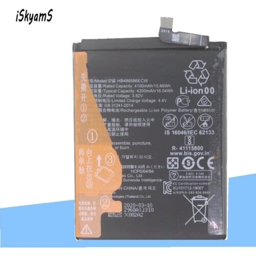 ISkyamS 1x 4100mAh HB486586ECW Replacement Battery For Huawei mate 30 pro honor 8 P9 Nova 2 plus honor 9 Nova battery