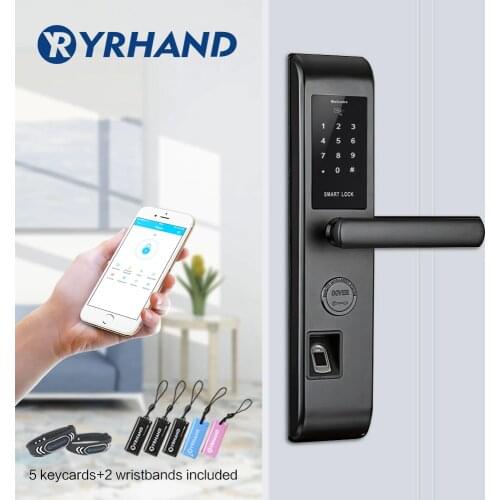 WiFi Smart Door Lock, Intelligent Fingerprint Reader Scanning Password Lock Bluetooth Fingerprint Smart Keyless Lock