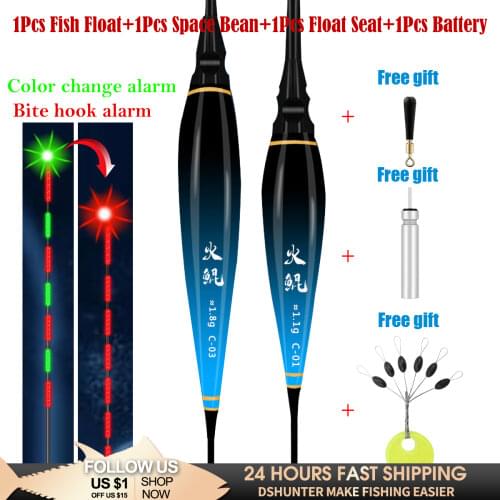 Smart Fishing Float Bite Alarm Fish Bait LED Light Color Change Automatic Night Electronic Changing Buoy Glow In The DarkCR425