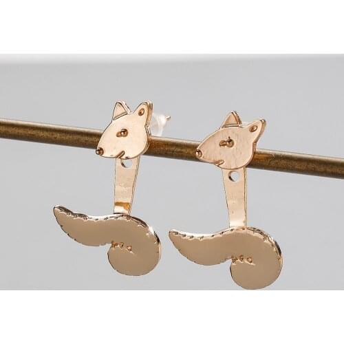 Chandler Squirrel Dangle Ear Jackets Earrings Double Sided Statement Animal Earrings Women Piercing Jewelry Gifts for Teenage