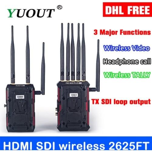 YUOUT PRO800PULS HDMI SDI wireless transmission 800 meters TALLY call voice intercom video wireless transmission three functions