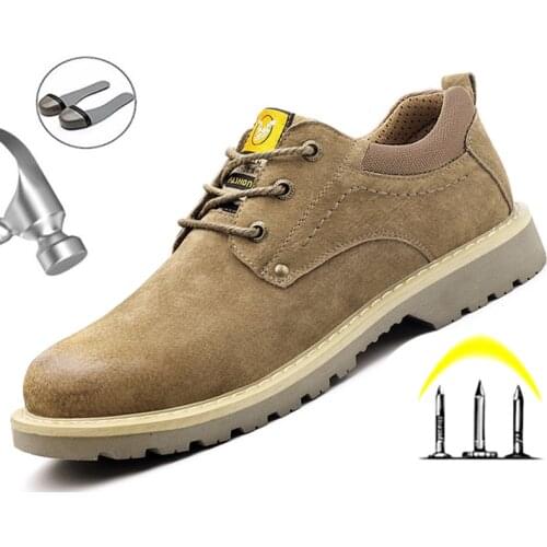 Safety Work Shoes Men Boots Anti-Smashing Lightweight Safety Shoe Male Breathable Steel Toe Non-slip Wearable Work Boot Footwear