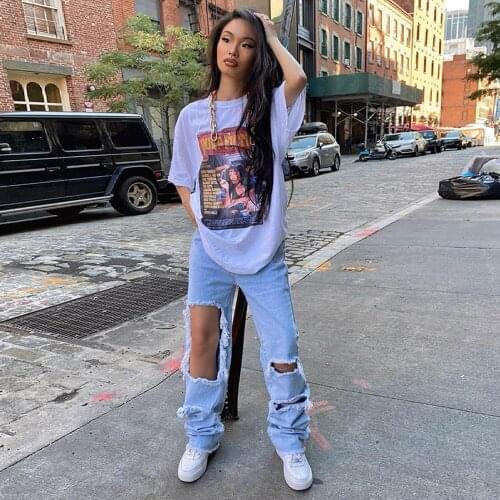 2021 Ladies Ins Style Printed T-Shirt Top Summer New Fashion Casual Trend Hip Hop T-Shirt