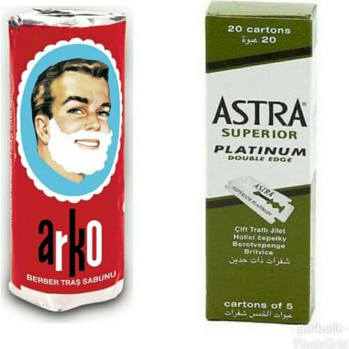 100 Astra Superior Platinum Double Edge Side safety shaving razor Razor Blades + Arko Shaving Soap FREE SHİPPİNG