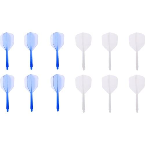 12x Transparent 2BA Thread Dart Shafts and Dart Flights Connection, 2 Colors