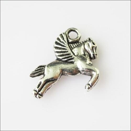 18 New Animal Horse Wings Tibetan Silver Tone Charms Pendants 17x18mm