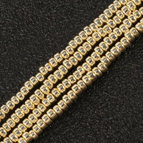 196PCS 3mm 9K Gold Fillet Rondelle Gallstones Beads Spacer Loose Natural Stone Beads For Craft DIY Jewelry Making Accessories