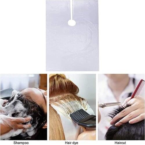 200Pcs Transparent Disposable Hair Dyeing Cape Shawl Hairdressing Hair Cutting Salon Scarf Baked Oil Capes 64x84cm