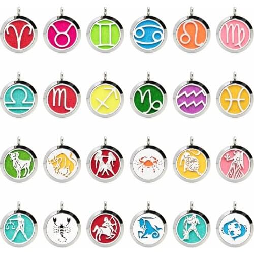 25mm Aromatherapy Essential Oil Locket 316L Stainless Steel Star Sign Perfume Diffuser pendant fit Necklace(free 10pads)