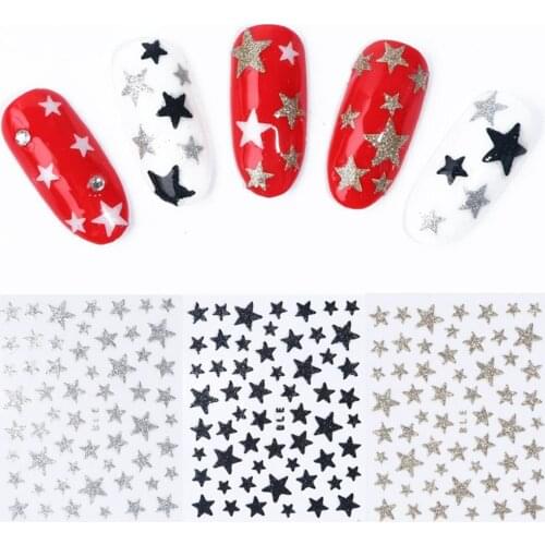 3D Nail Slider Stars Stickers Glitter Shiny Fingernail Decoration for Women