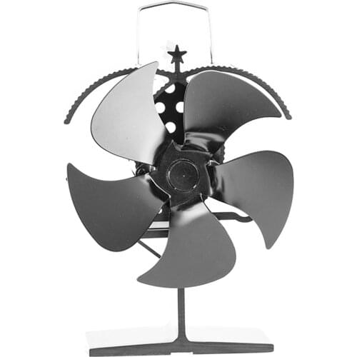 5 Blade Fireplace Fan Heat Powered Wooden Stove Fan Self-Powered Aluminium Stove Fan For Fireplace Circulate Air Fuel Classy