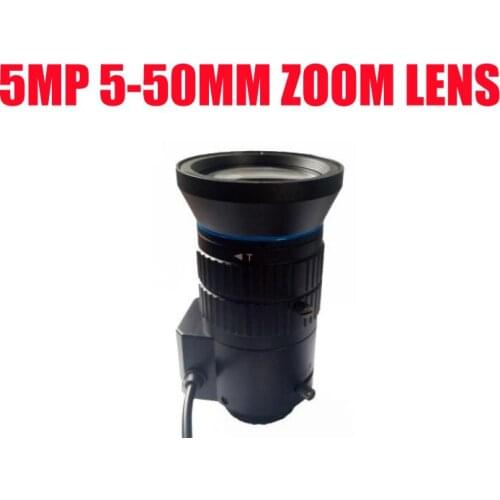 5 Megapixel HD 1/2.7" 5-50mm Auto Iris Manual Varifocal CS Mount CCTV Lens F1.4 for Analog / IP Camera Free Shipping