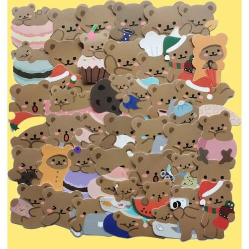 50pcs Korean bear cute ins cartoon waterproof Stickers For Suitcase Skateboard Laptop Luggage Fridge Phone DIY Decal Sticker