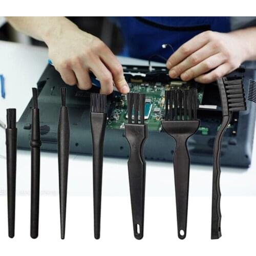 7Pcs/set Small Portable Handle Anti Static Brush Cleaning Brush Tool for Mobile Phone Tablet Repair