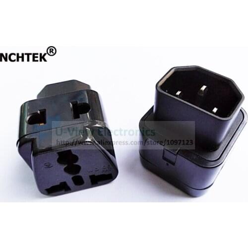 NCHTEK 1 to 2 IEC320 C14 Male to C13 Female Power Adapter PDU/UPS C13 Universal Female AU/US/UK/EU Plug/Free DHL Shipping/100PCS