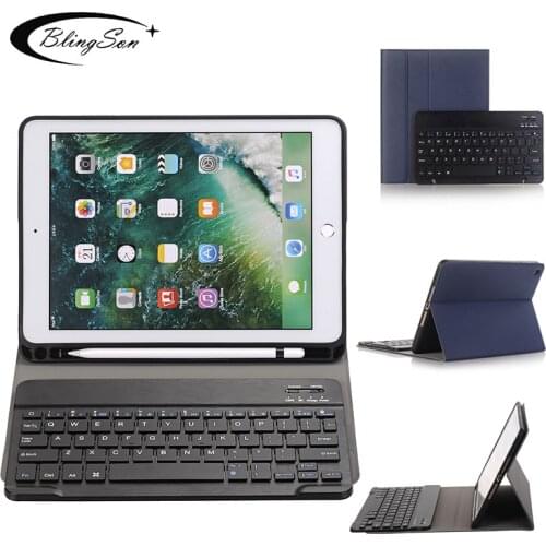 Bluetooth Keyboard Case for iPad 5 6 2017 2018 9.7'' Smart Cover for iPad 9.7 2018 / 2017 Pro 9.7 / Air/Air 2 Case Pencil Holder