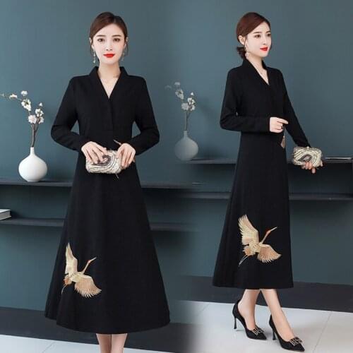 Elegant Chinese Dresses Oriental Dress Asian Clothes Gown For Ladies Cheongsam Robe Vintage Femme China New Year Vestidos FF2934