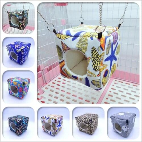 Cube Small Pet Cage Warm Winter Hamster Mini Cage Hanging Bird Nest Bed House Hammock For Rodent/Guinea Pig/Rat/Hedgehog