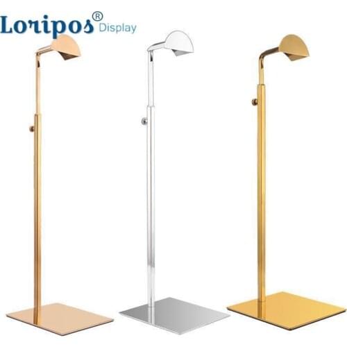 Metal Handbag Hanging Display Rack Hat Display Stand Desk Wig Hook Bracket Stand Table Cap Hanger Rack Floor Landing Shelf Metal