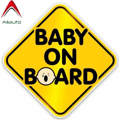 Aliauto Safety Caution Sign Lovely Car Sticker for High Quality Cry Baby on Board PVC Sunscreen Decal Accessories,15cm*15cm