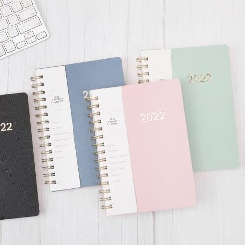New 2021.8-2022.12 17 Month PU Leather Weekly Planner Agenda Notebook Weekly Goals Habit Schedules Stationery