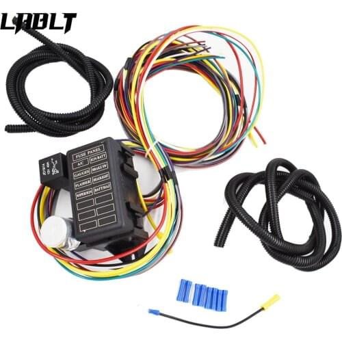 New 8 Circuit Fuse 12V Universal Wire Harness Muscle Car Hot Rod Street Rat