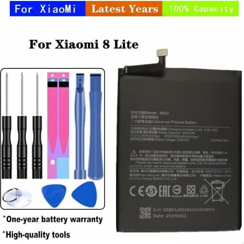 New 3350mAh BM3J Battery For Xiaomi 8 Lite MI8 Lite High Quality Mobile Phone Batterie Bateria Batteries + Tools