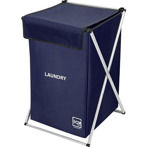 OceanLand Single Lux Laundry Basket / Dirty Basket Home Bathroom Aluminum Fabric Bag Waterproof Colorful Black-Navy Blue-Pink