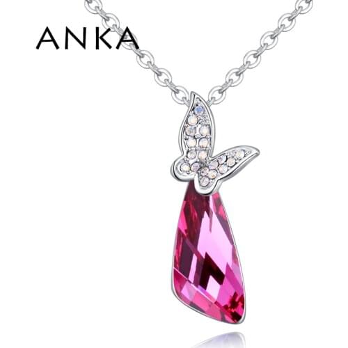 ANKA fashion Butterfly with Crystal Pendant Necklace Valentines Day Gift for Women Main Stone Crystals from Austria #129600