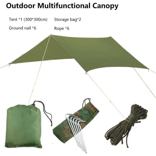 Camping Outdoor Multi Functional Tent Awning And Sunshade Waterproof Beach Equipment Tarp Car Tent Canopy Cloth Mat Floor