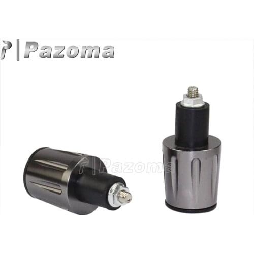 Pazoma Titanium Aluminum Motorbike Universal 7/8" 22mm Handlebars Grip Bar End Weights Cap For Honda Ducati BMW Cafe Racer