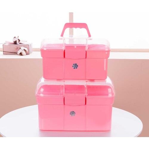 Hand-held Desktop Storage Box Plastic Scissors Makeup Organizer Jewelry Nail tools art brush Container Manicure Tool Case nails