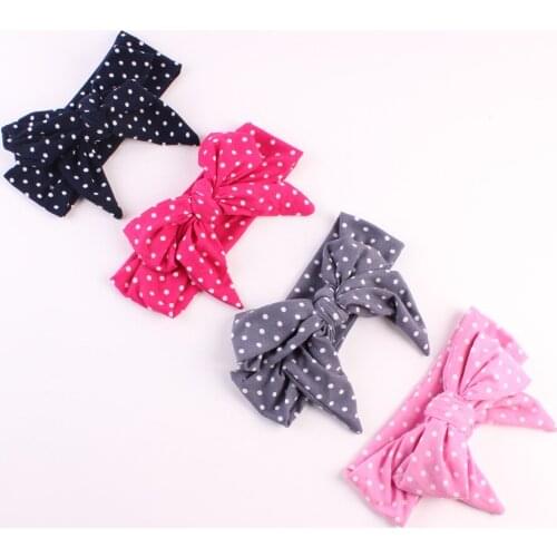 Gold Newborn Headband Girls dot Knotted Bow Head Wraps Summer Hair Bands cute baby Headband Kids Hair Accessories 1 PCS