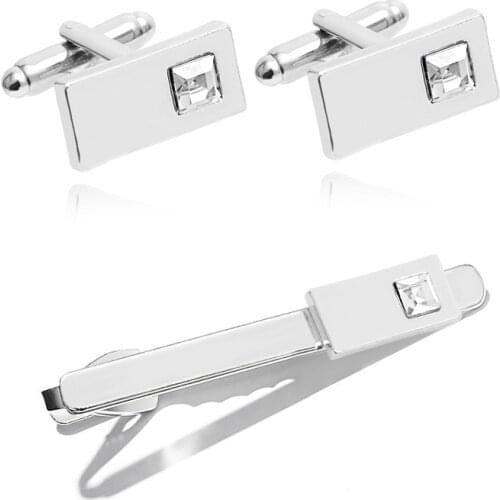 Simple Square Blue Black Mens Cufflinks Business Suits Tie Clips Cufflinks Sets Fashion Alloy Male Shirt Accessories Jewelry