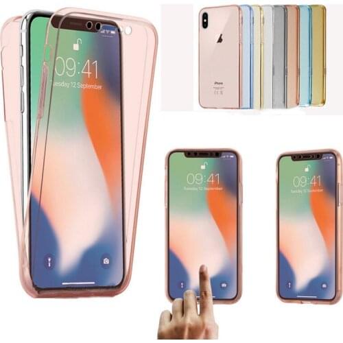 360 Degree Clear Full Protection Soft Case Cover On For iPhone 11 X Xs Xs Max XR Front&Back Silicone Phone Capa 7 8 6s 6 Plus