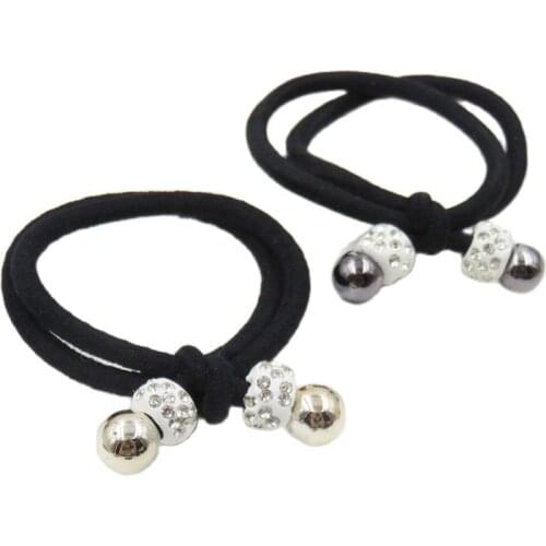 1PCS Gray Ball Elastic Hair Bands For Girls Bohemian Bow Headband Scrunchy Korean Fashion Kids Hair Accessories For Women 2018