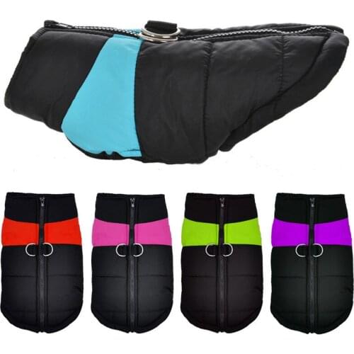 S-7XL Winter Warm Pet Clothing for Dog Clothes Waterproof Padded Vest Zipper Jacket For Small Medium Large Dogs Ropa Para Perros