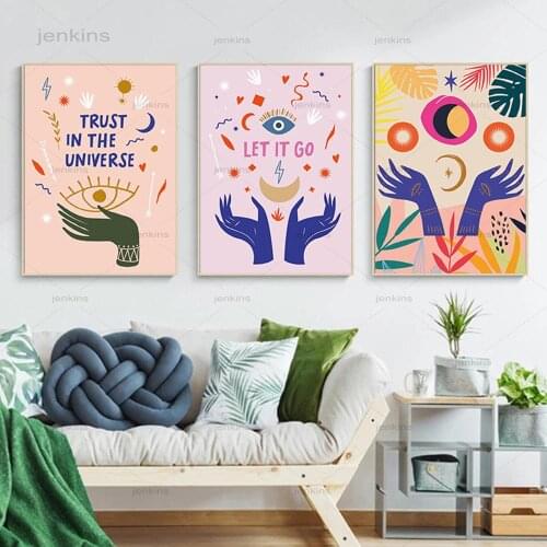 Self Care Quotes Prints Wall Art Trust In The Universe Quote Prints Canvas Poster Painting Pictures for Living Room Wall Decor