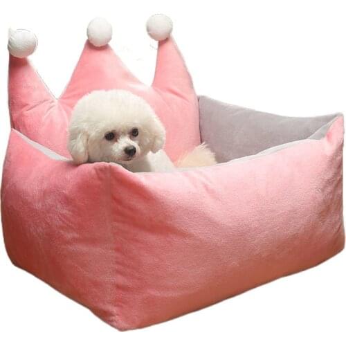 Pet Dog Bed Removable Washable Dog Kennel Deep Sleep Winter Warmth Scratch-resistant Net Red Crown Soft and Breathable Pet Sofa