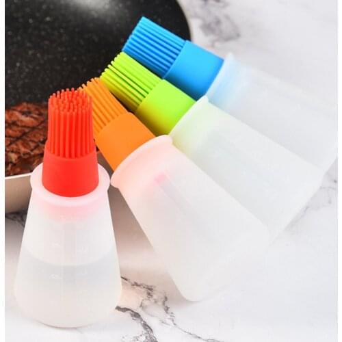 Silicone Baking Oil Bottle Brush Portable Barbecue Grill Oil Bottle Brush Liquid Oil Pastry Kitchen Bake BBQ Brush Kitchen Tools