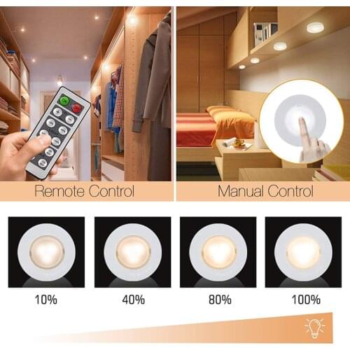 LED Under Cabinet Light Wireless LED Night Light Dimmable Touch Sensor Close Wardrobe Lamp Timing Stair Lamp Bedside Lighting
