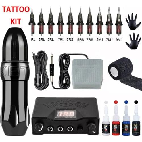 Tattoo Machine Kit Rotary Tattoo Machine Pen Set Permanent Makeup Cartridge Needle Eyebrow Body Artist for Beginners Supplies