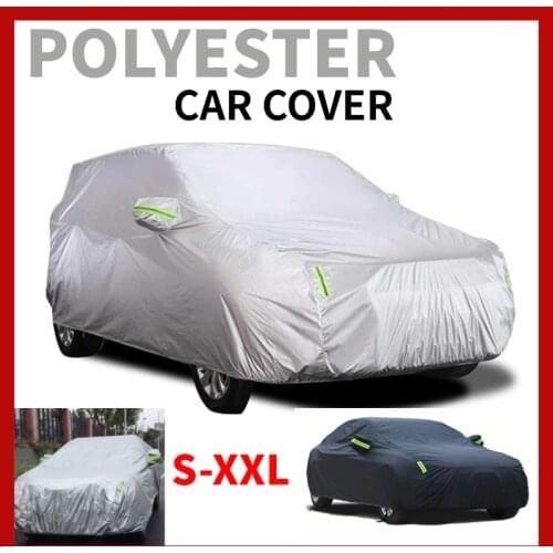 Universal Full Car Covers Full Sedan Covers Sunscreen Protection polyester Cover with Reflective Strip SUV/Sedan/Pickup S-XXL