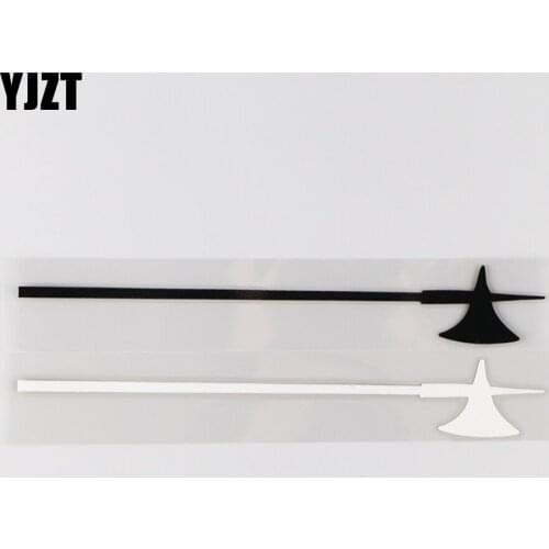 YJZT 19.1CM*2.6CM Long Axe Weapon Pattern Vinyl Decal Car Sticker Simple Decoration 1A-0478