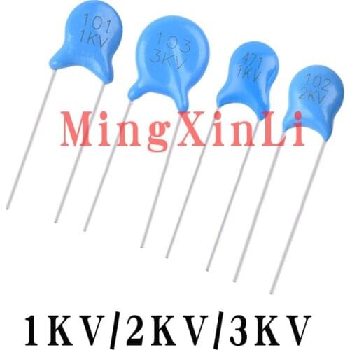 50PCS 1000V 2000V 3000V High Voltage Ceramic Capacitor 1KV 2KV 3KV 5PF 10PF 12PF 15PF 22PF 27PF 30PF 33PF 47PF 56PF 68PF 82PF