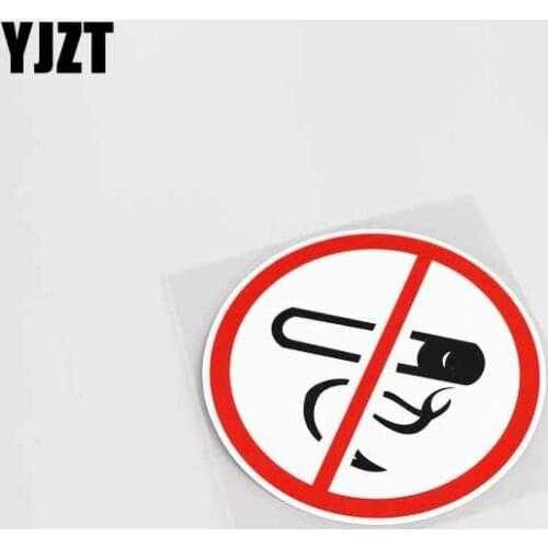 YJZT 10.7CM*10.7CM High-quality Creative Warning No Smoking PVC Car Window Sticker Decal 13-0062